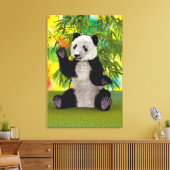 かわいいパンダベアかわいい動物愛好家完璧なギフト キャンバスプリント (インサイチュ (リビング))