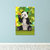 かわいいパンダベアかわいい動物愛好家完璧なギフト キャンバスプリント (インサイチュ (ウッドフロア))