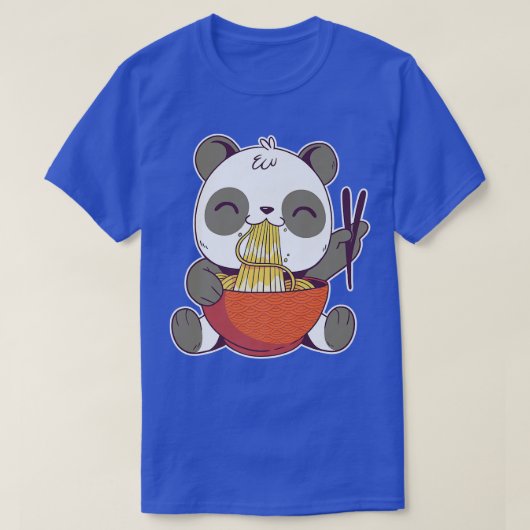 かわいいパンダベアキュブ食べラーメンかわいいAn Tシャツ (デザイン正面)