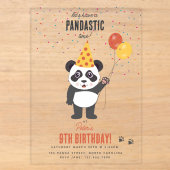 かわいいパンダベアテーマ かわいい子供の誕生日パーティー アクリル招待状 (正面)