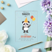 かわいいパンダベアテーマ かわいい子供の誕生日パーティー アクリル招待状 (インサイチュ (ウェディング))