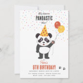 かわいいパンダベアテーマ かわいい子供の誕生日パーティー 招待状 (正面)