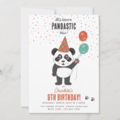 かわいいパンダベアテーマ かわいい子供の誕生日パーティー 招待状 (正面)