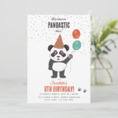 かわいいパンダベアテーマ かわいい子供の誕生日パーティー 招待状 (スタンド正面)