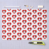 かわいいパンダベアーイン赤いハート 薄葉紙 (クラフト)