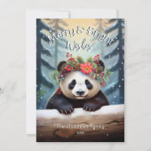 かわいいパンダベアーウッドランドフォレスメリート&ブライト シーズンカード (正面)