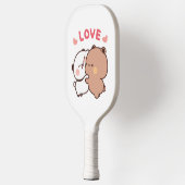 かわいいパンダベアーカップル動物誕生日カード ピックルボールラケット (左)