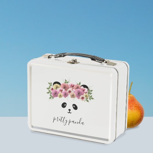 かわいいパンダベアーガールフローラメタルランチボックス メタルランチボックス
