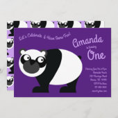 かわいいパンダベアーキッズ1st誕生日パーティの招待状 招待状 (正面/裏面)