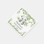 かわいいパンダベアーキュブグリーンリーベビーシャワーサーヴィット スタンダードカクテルナプキン (角)