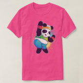 かわいいパンダベアーダービング踊りエアロビックスダンスおもしろい Tシャツ (デザイン正面)