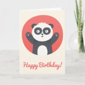 かわいいパンダベアーパーソナライズされた子供の誕生日 カード (正面)
