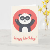 かわいいパンダベアーパーソナライズされた子供の誕生日 カード (黄色い花)
