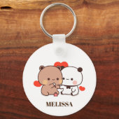 かわいいパンダベアーラブモノグラム キーホルダー (正面)