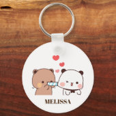 かわいいパンダベアーラブモノグラム キーホルダー (裏面)