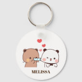 かわいいパンダベアーラブモノグラム キーホルダー (裏面)