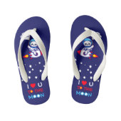 かわいいパンダベア宇宙飛行士がロケット船に乗って 子供たち キッズビーチサンダル (フットベッド)