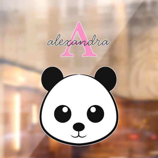 かわいいパンダベア カスタム モノグラム ウィンドウ クリング ウィンドウサイン (シート2)