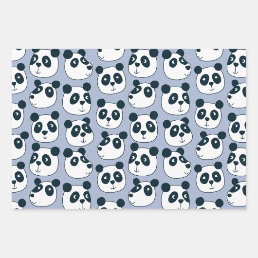 かわいいパンダベア ラッピングペーパーシート (正面)