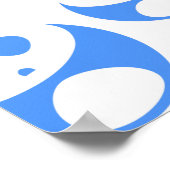 かわいいパンダベビーブルーとホワイトパターン ポスター (角)