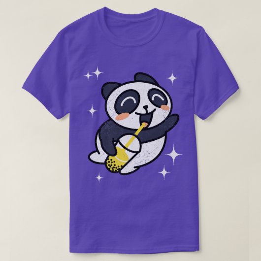 かわいいパンダボバブルティープレミアム Tシャツ (デザイン正面)