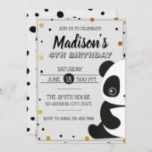 かわいいパンダマンガの誕生日パーティーRSVP 招待状 (正面/裏面)