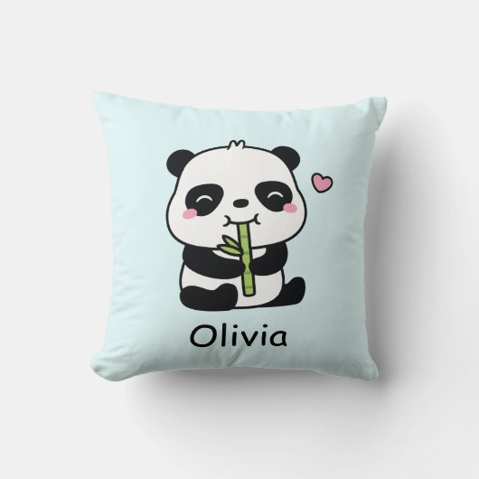 かわいいパンダマンチングバンブー、ベビー子供部屋デコール クッション (正面)