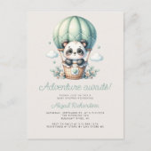 かわいいパンダミントグリーンホットエアバルーンベビーシャワー ポストカード (正面)