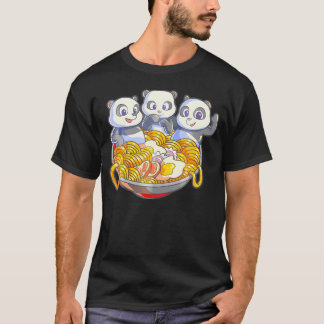 かわいいパンダラーメ日本のンヌードルアニメパンダ Tシャツ