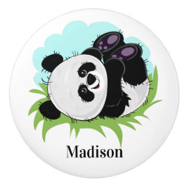 かわいいパンダ名前をカスタムするセラミックノブ セラミックノブ