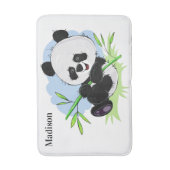 かわいいパンダ名前をカスタムするバスマット バスマット (正面縦)