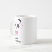 かわいいパンダ好き女子の面白い眼鏡ボウタイ女性 コーヒーマグカップ (正面左)