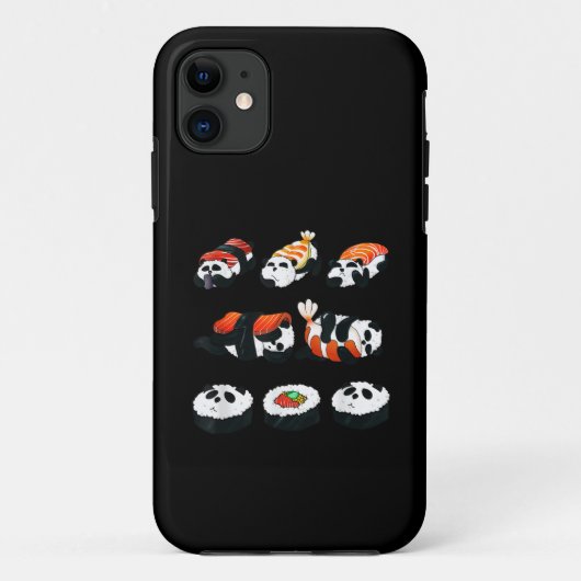 かわいいパンダ寿司抱擁まき寿司愛好者面白いかわいい食べ物 Case-Mate iPhoneケース (裏面)