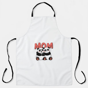 「かわいいパンダ抱き『MOM』 – 母の日のエプロン』 エプロン