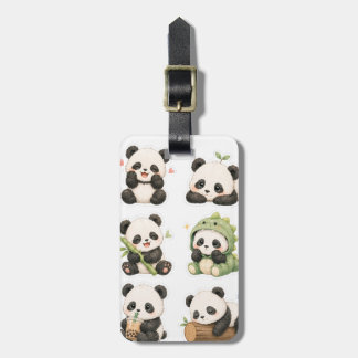 かわいいパンダ柄の荷物タグ ラゲッジタグ