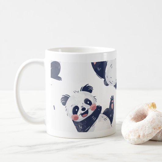 かわいいパンダ柄コーヒーマグ コーヒーマグカップ (ドーナツ)
