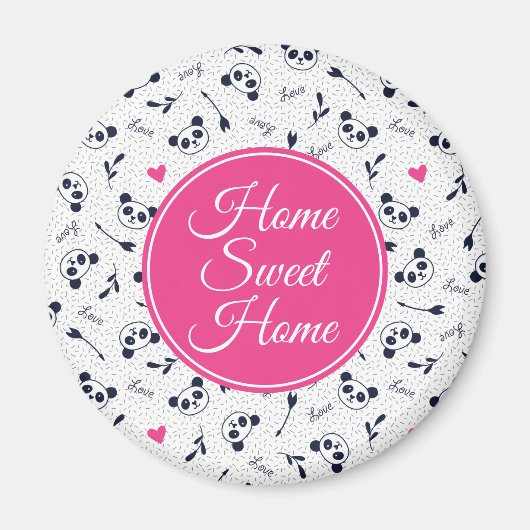 かわいいパンダ柄デザイン。 マグネット (正面)