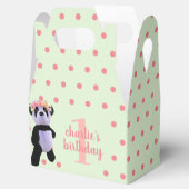 かわいいパンダ水玉模様誕生日パーティーお願いボックス フェイバーボックス (オープン)