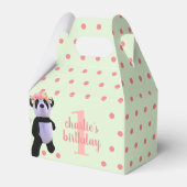 かわいいパンダ水玉模様誕生日パーティーお願いボックス フェイバーボックス (正面サイド)