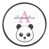 かわいいパンダ熊カスタムモノグラム アイスホッケーパック (正面)