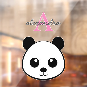 かわいいパンダ熊カスタムモノグラム ウィンドウサイン