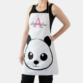 かわいいパンダ熊カスタムモノグラム エプロン (インサイチュ)