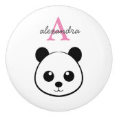 かわいいパンダ熊カスタムモノグラム セラミックノブ (正面)