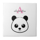 かわいいパンダ熊カスタムモノグラム タイル (正面)