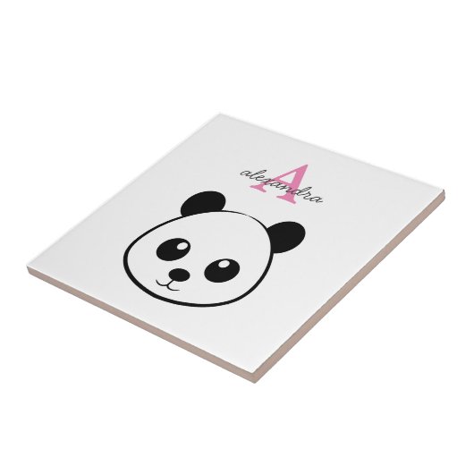 かわいいパンダ熊カスタムモノグラム タイル (側面)