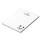 かわいいパンダ熊カスタムモノグラム ノートパッド (回転)