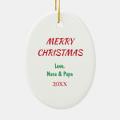 かわいいパンダ熊キャンディーケーンフレーム セラミックオーナメント (裏面)