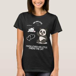かわいいパンダ猫たのしい Tシャツ