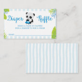 かわいいパンダ男の子の赤ちゃんシャワーおむつラッフルカード エンクロージャーカード (正面/裏面)