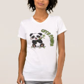 かわいいパンダ竹かわいい動物 Tシャツ (正面)